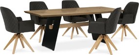 Jedálenský stôl 200x100 cm DS-M200 DUB dub / čierne nohy