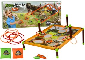 LEAN TOYS Arkádová hra – Hoď vrecko, obruč – dinosaurus