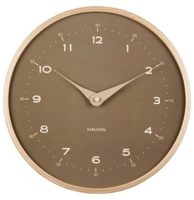 Karlsson 5995MG dizajnové nástenné hodiny hnedé,priemer 30 cm
