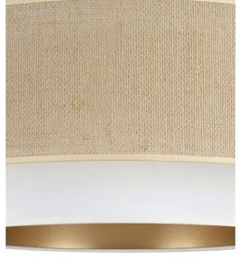 Stropné svietidlo SARTA 1×E27, 60 W, 230 V, priemer 45 cm, biela/juta