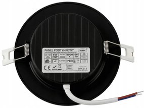 BERGE LED panel zapustený okrúhly 6W - 660lm - 4000K - čierny