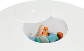 ECOTOYS detský stolík + 2 stoličky, biely skandinávsky set so sieťovým úložiskom