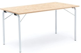 Skladací stôl NICKE, 1400x700x720 mm, linoleum - béžová, strieborná