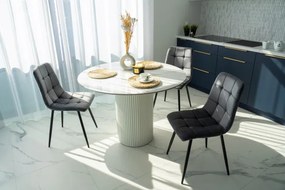 Jedálenská stolička DENVER zamatová, čierna / grafitová