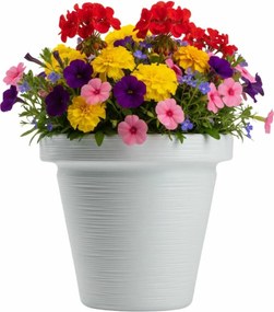 Plastový kvetináč Riflo 33,9x39 cm biely