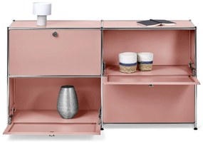 Kovová odkladacia skrinka »CN3« so 4 výklopnými priečinkami, staroružová