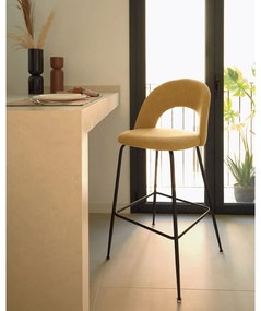 Barové stoličky v horčicovej farbe v súprave 4 ks (výška sedadla 63 cm) Mahalia – Kave Home