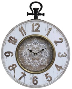 Prírodno - krémové nástenné hodiny Mandala - 40 * 7 * 50 cm / 1 * AA