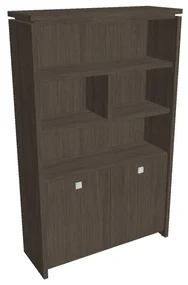Vysoká skriňa Verno 128 x 46 x 210 cm, s regálom, dub antracit