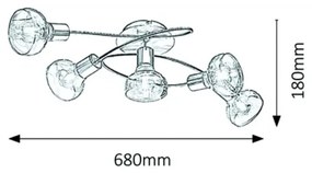 Rabalux 5552 - Prisadený luster HOLLY 5xE14/40W/230V zlatá