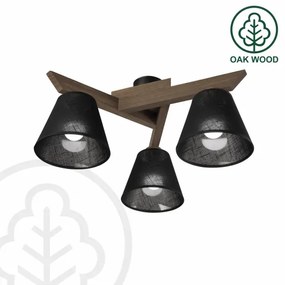 Brilagi - LED  Prisadený luster ANTHONY 3xE14/40W/230V dub orech/čierna