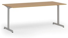 Kancelársky stôl PRIMO BETA, 1800 x 900 mm, sivá podnož, buk