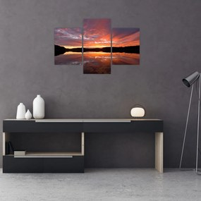 Obraz - Západ slnka nad jazerom (90x60 cm)