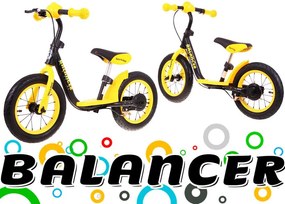 Ramiz Detský krosový bicykel SporTrike Balancer žltý Prvý bicykel, na ktorom sa naučíte jazdiť