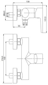 Cersanit S951-577 - Sprchová batéria MODUO čierna