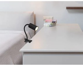 Globo 57911KB - Flexibilná lampa s klipom ROBBY 1xGU10/25W/230V čierna