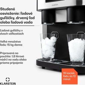 Klarstein Eiszeit Crush, výrobník ľadu, 2 veľkosti, drvený ľad, strieborný