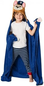 Detská / chlapčenská deka s kapucňou Tlapková patrola - Paw Patrol - motív Chase - Coral fleece 230 g/m² - 110 x 140 cm