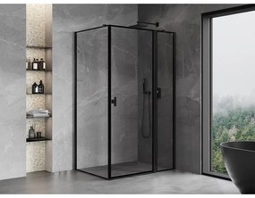 Mexen Mist T, sprchový kút s krídlovými dverami, pravý, 90 x 95 cm, 8mm číre sklo, čierny profil, 8A4T-095-090-70-70-P