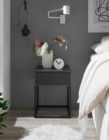 Nočný stolík s 1 zásuvkou Marle, grafitový