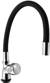 Aqualine Aqualine, Stojánkový ventil 1/2´´, flexibilné ramienko, čierna/chróm, ZY1807F