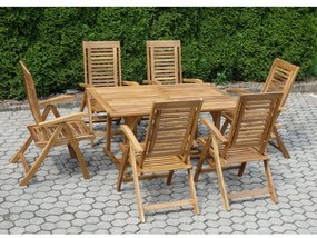 Záhradná stolová zostava Zeke - 6 miest, hnedá