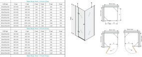 Mexen Roma, sprchovací kút 90 (dvere) x 50 (stena) cm, 6mm číre sklo, chrómový profil, 854-090-050-01-00