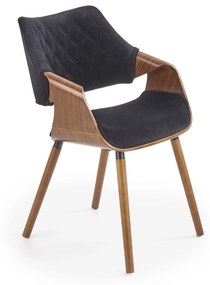 Moderná jedálenská stolička H2099, orech / čierna látka