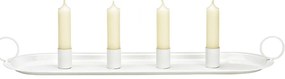 Adventný kovový svietnik ARRANGEMENT 49x14 cm - viac farieb Farba: Biela
