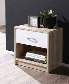 Nočný stolík Pepe, dub sonoma/biela