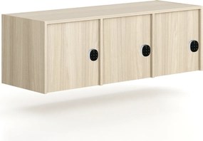 Nadstavba pre skrine FRAME, 3x dvere, 1299 x 450 x 427 mm, kódový zámok, dub prírodný