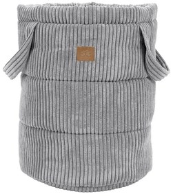 Sivý látkový detský kôš na hračky ø 39x50 cm – Meowbaby