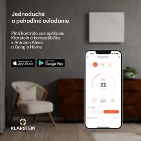 Klarstein Wonderwall 360 Smart, infračervený ohrievač, 60 x 60 cm, 360 W, týždenný časovač, IP24, biely