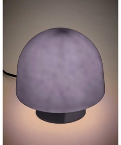 Tmavomodrá stolová lampa so skleneným tienidlom (výška 20 cm) Reig – Kave Home