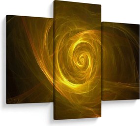 Obraz abstraktnej žltej špirály (90x60 cm)