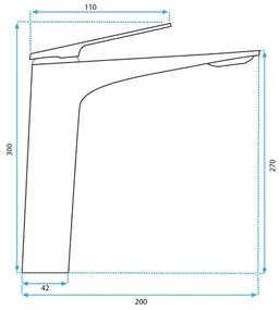 REA-B0493 - Umývadlová batéria AVALON 30 cm kartáčovaná meď