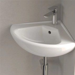 VILLEROY &amp; BOCH O.novo Compact rohové závesné umývadielko s otvorom, s prepadom, 550 x 450 mm, biela alpská, 73274001