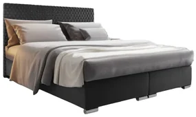 Manželská posteľ Boxspring 180 cm Harlan Comfort (tmavosivá) (s roštom, matracom a úl. priestorom). Vlastná spoľahlivá doprava až k Vám domov. 1056003