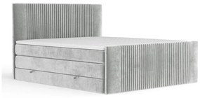 Svetlosivá boxspring posteľ s úložným priestorom 160x200 cm Bergamo – Maison de Rêve