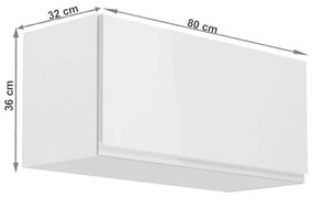 Horná kuchynská skrinka G80K Aurellia (biela + biely lesk). Vlastná spoľahlivá doprava až k Vám domov. 1015736
