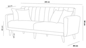 Rozkladacia dvojmiestná sedačka KITO sivá