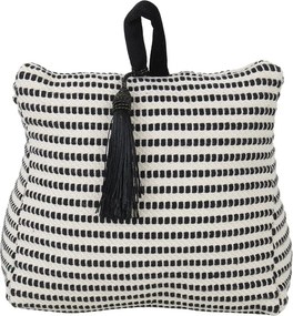 Krémovo-čierna bavlnená dverná zarážka Stripe - 10*21*17cm