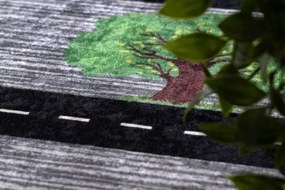 Dywany Łuszczów, Detský kusový koberec Bambino 2092 Streets cars anthracite, 80x150, viacfarebná, detská izba