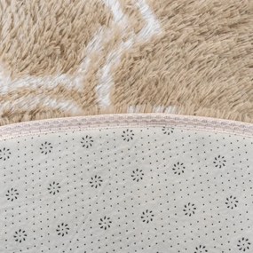 Protišmykový koberec DECOR béžový kruh