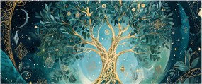Obraz – Strom života vo vesmíre (120x50 cm)