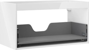 Mexen Box-A, závesná skrinka 90 cm, 1 zásuvka, biela lesklá, 91AX0-0900-470-1-00