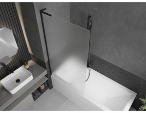 Mexen Next L, 1-krídlová vaňová zástena 90 x 150 cm, 6mm sklo námraza, čierny profil, 895-090-000-03-30-70