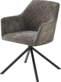 Otočná jedálenská stolička Patti, šedo-hnedá látka