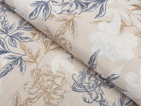 Biante Dekoračný obdĺžnikový obrus PML-058 Kvetinová perokresba na svetlo béžovom 50x100 cm