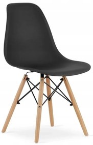 Jedálenská zostava TODI 80cm okrúhly stolový set biely + 4 stoličky OSAKA čierne